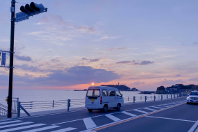 城市唯美浪漫紫色晚霞高清桌面壁纸