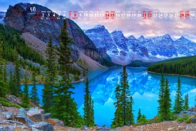 May 2022 beautiful mountains and lakes scenery calendar wallpaper