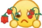 Yellow face holding rose emoticon pack