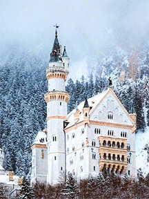 欧式建筑唯美雪景