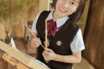 Literary beauty girl sexy uniform temptation photo pictures