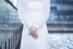 Rainie Yang elegant and sexy photo in white gauze skirt