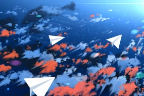 Sky Illustration Paper Plane Picture Desktop Wallpaper