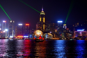 Hong Kong skyscrapers night view pictures computer wallpaper