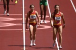 Ultra-clear photos of the women’s track and field 4×100m relay final scene