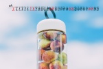 August 2021 gourmet desktop calendar wallpaper under the blue sky
