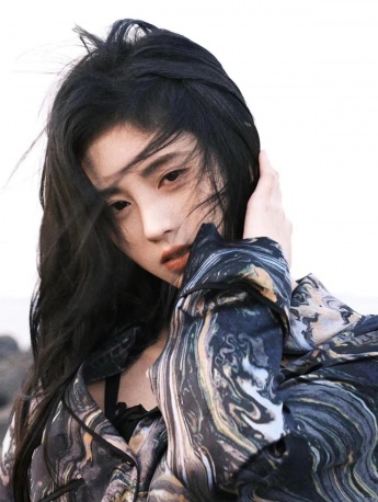 Ju Jingyi's winter long hair mobile wallpaper