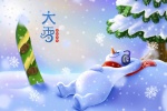 Cute snowman pictures desktop wallpaper during heavy snowfall