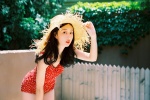Summer halter swimsuit beauty Japanese film style photo