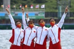 China's rowing team wins gold in women's quadruple sculls