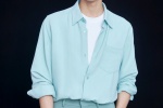 Gong Jun handsome pictures and photos in mint green suit