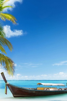 Resort city seaside scenery mobile wallpaper