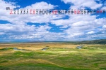 2021年8月草原蓝天桌面日历壁纸