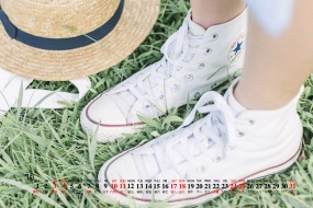 July 2021 Turf Shoes Desktop Calendar Wallpaper