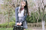Beautiful pictures and photos of beauties in JK uniforms during the Sakura Festival