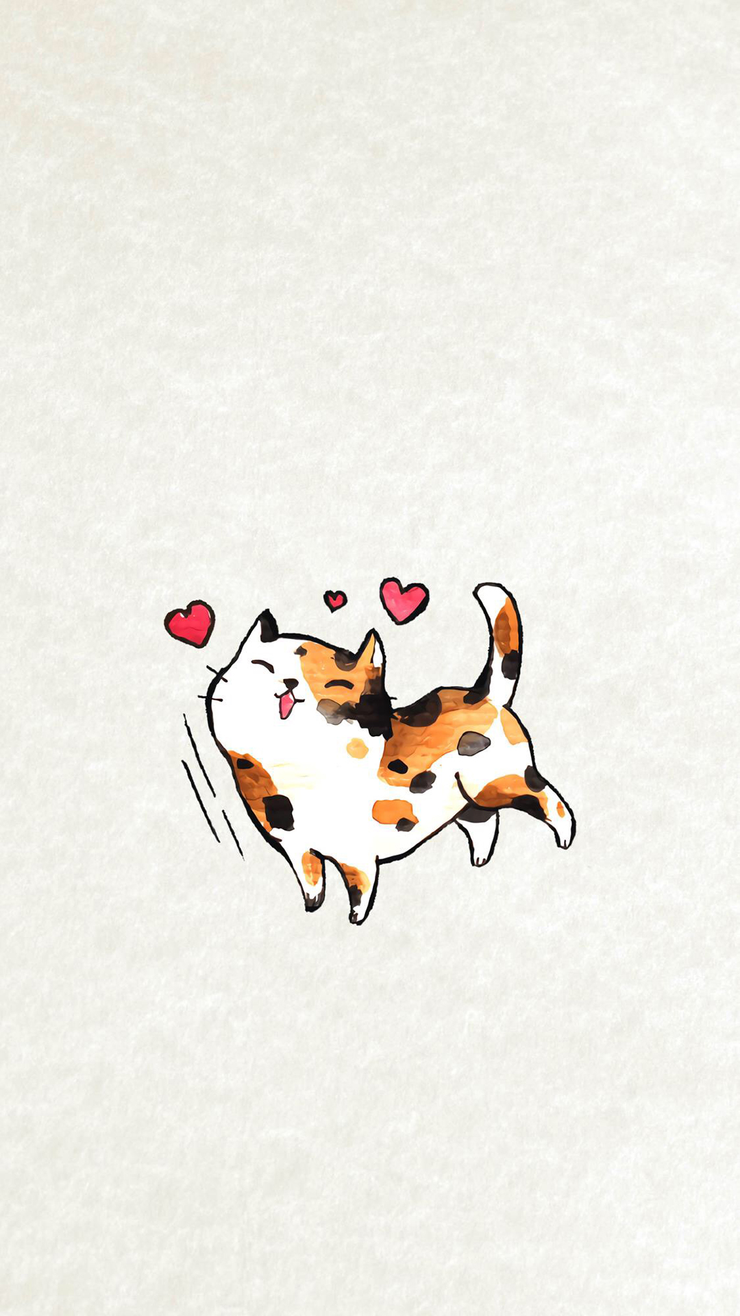 可爱小猫咪插画手机壁纸