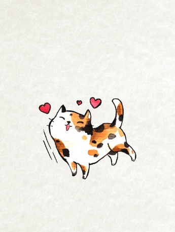 Cute kitten illustration mobile wallpaper