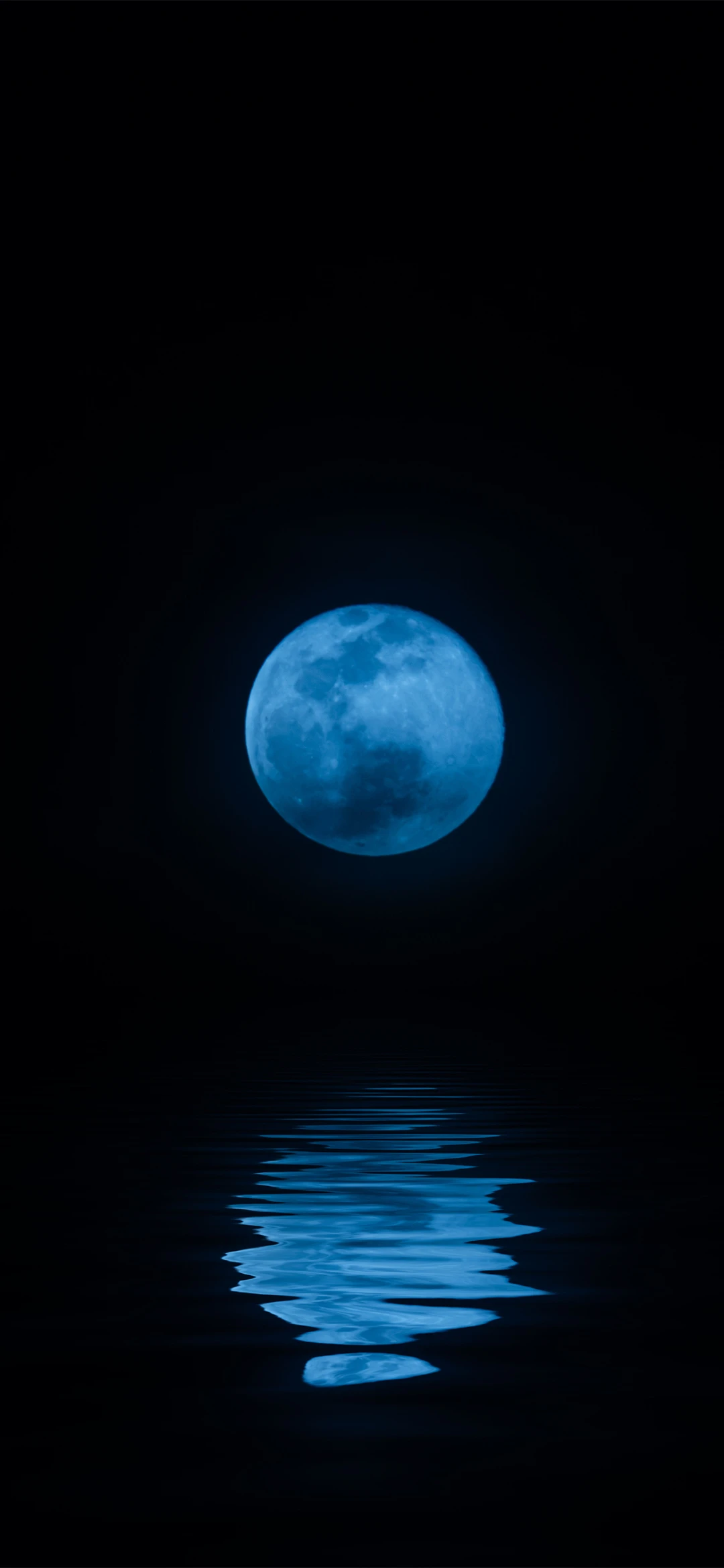 夜空月亮倒影水面手机壁纸