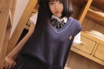 Cute beauty schoolgirl seductive photo in miniskirt