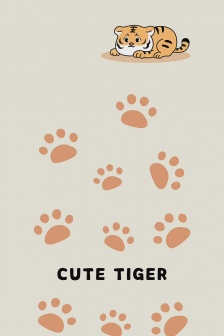 Cartoon little tiger New Year theme mobile wallpaper