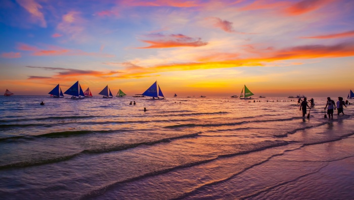 Beautiful Boracay sunset scenery pictures desktop wallpaper