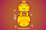 哈咪猫中秋节插画卡通壁纸图片