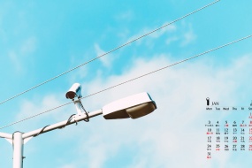 January 2022 fresh blue sky desktop calendar wallpaper
