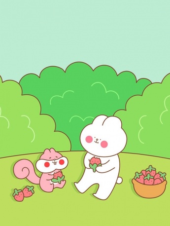 萌係萌物手繪全麵屏手機壁紙