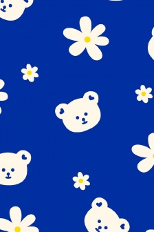 克萊因藍可愛熊手機壁紙