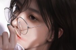 戴眼镜的美女桌面壁纸