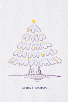 聖誕樹簡筆畫風手機壁紙