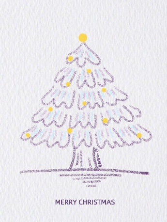 圣诞树简笔画风手机壁纸