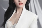 Angela Zhang's elegant and sexy photos in gauze white suit