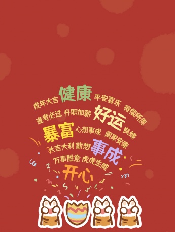 虎年可愛虎爪比耶手機壁紙