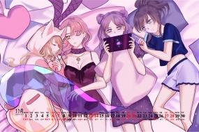 November 2021 two-dimensional beauty desktop calendar wallpaper