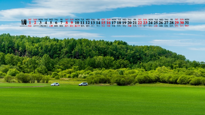 2022年1月草原风光日历壁纸