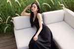 Guli Nazha sexy photo in black backless dress