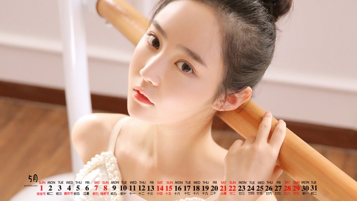 2022年5月性感美女桌面日历壁纸
