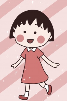 Chibi Maruko-chan cartoon mobile wallpaper