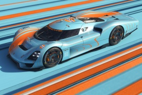 多彩线条保时捷跑车壁纸