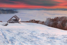 Solar term light snow mountain top beautiful snow scene picture desktop wallpaper