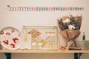 July 2021 small fresh retro desktop calendar wallpaper