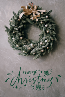 聖誕節花環手機壁紙圖片