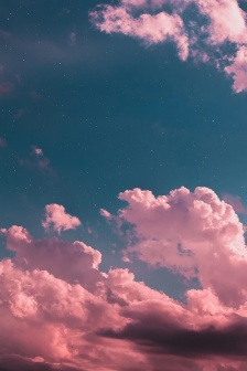 Stars, moon and clouds scenery under the romantic night sky mobile wallpaper