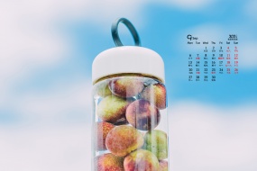September 2021 Food and Scenery HD Calendar Wallpaper