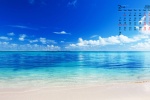 February 2022 blue sky and sea fresh desktop calendar wallpaper