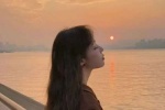 Beautiful girl avatar picture at dusk and sunset