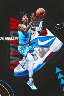 Cool poster of Ja Morant sneakers