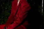 Charming photo of Li Sidani in burgundy coat