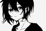 Cool black and white anime boy avatar